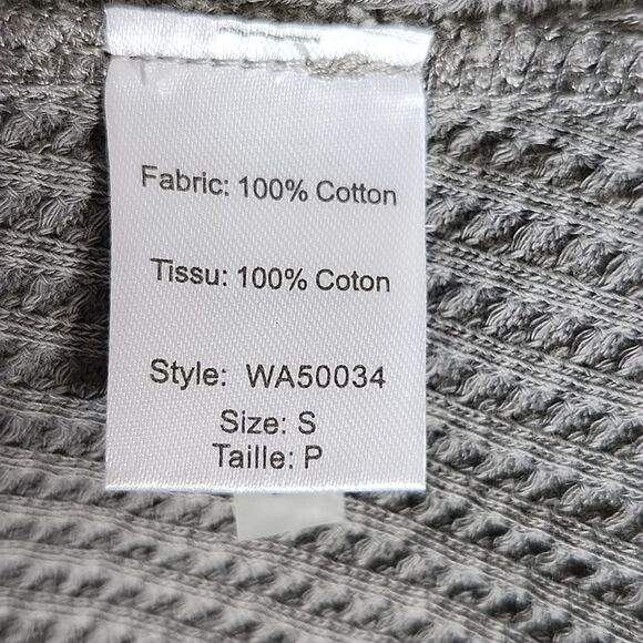 Elan, Waffle Knit, 100% Cotton, Gray, Ruched With Tie, Maxi Dress, S - Picture 7 of 8